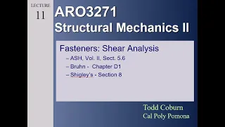 Aero Strength II: L-11 Fasteners - Shear Loading