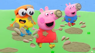 Peppa Pig English Episodes | Doh-doh & Peppa Pig's Puddle Jump | Play-Doh Show Stop Motion@Play-Doh