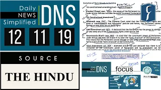 Daily News Simplified 12-11-19 (The Hindu Newspaper - Current Affairs - Analysis for UPSC/IAS Exam)