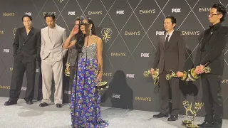 Ali Wong, Steven Yeun and Lee Sung Jin ('Beef') Emmy Awards 2023 backstage winner interviews