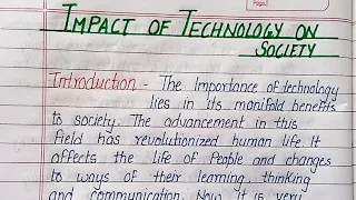 Essay writing Impact of Technology on Society | Positive or Negative impact of technology| essay