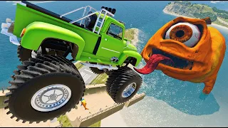 BeamNG Drive Fun Madness - Random Cars Mega Ramp Jumping - Insane Vehicle Jumps & Crashes