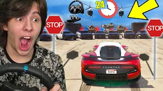 DESAFIO 24 HORAS SEM PARAR DE SE MOVER COM VOLANTE NO GTA 5!!