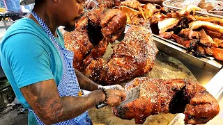 Rotation Food! Grilled Pork Leg & Duck with Charcoal - Cambodia's Greatest Street Food