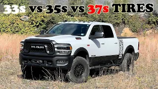 33s vs 35s vs 37s Inch Tires Comparison OFF-ROADING Ram 2500 Power Wagon