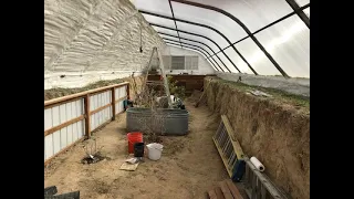 Greenhouse update (Nov).  Insulation, geothermal heating and cooling, and more