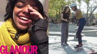 Learning to Skateboard and Ollie in 30 Days with Rachelle Vinberg | Glamour