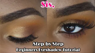 STEP BY STEP CLASSIC BEGINNERS EYESHADOW TUTORIAL | Makeup For Beginners | WOC | Black Women