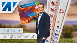 Afrikaluft: Erste Hitze nimmt Kurs auf Deutschland. Heiße Saharaluft nach Sturmtief Eugen! 30 °C.