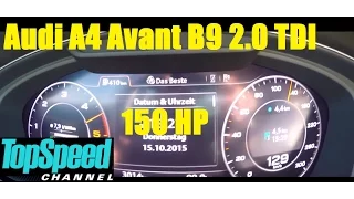 Audi A4 Avant B9 2.0 TDI 150 HP acceleration 0-160 km/h