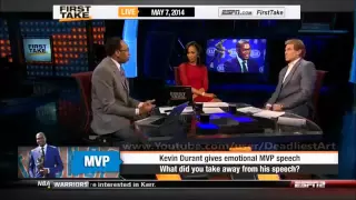 Espn First Take Kevin Durant Gives Emotional Mvp S