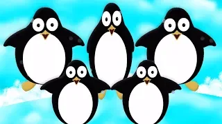 пять маленький пингвин | прыжки на кровати | Five Little Penguins