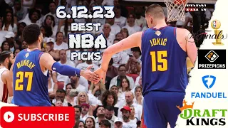 Best NBA Player Prop Picks, Bets, Parlays & Predictions Today Monday 6/12/23 June 12th | TRPN Picks