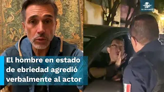 Expone Sergio Mayer a sujeto ebrio que le “aventó el coche”