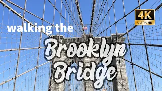 New York City Walking the Brooklyn Bridge from Manhattan to DUMBO 4K Ultra HD