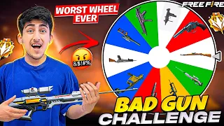 Only Bad Gun Challenge🤯1 Vs 4 Worst Wheel🤬- Free Fire India