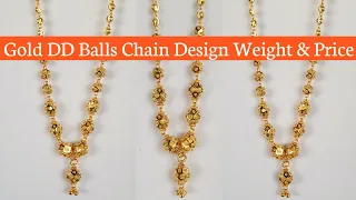 Gold DD Balls Chain Design Weight And Price || Gold Gundlamala Chain Model || By Gold Lakshmi Balaji