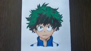 How to draw and color Izuku midoriya in my hero academia anime