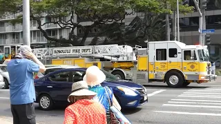 *SCREAMING Q + MAJOR AIR HORN!* Honolulu Fire Dept. Engine 29 & Ladder 29 Responding