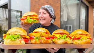 Crispiest Giant CHİCKEN BURGERS EVER! This Rare Recipe Will Blow Your Mind!