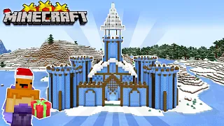 I Built a Huge ICE CASTLE In Minecraft! Minecraft Let's Play Episode 17...