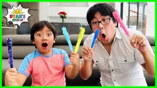 How To Make Rock Candy DIY Science Experiment with Ryan's World!!!!