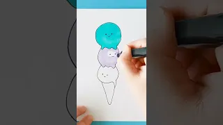 How to Draw an Ice Cream - Cute Cartoon Ice Cream Drawing #shorts #icecream #icecreamdrawing