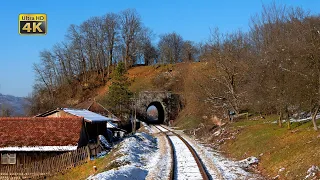 4K CABVIEW Zvornik - Beograd -- Winter ride from prairies to evening city lights