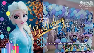 Frozen Elsa Birthday Decoration ideas || Frozen cartoon birthday theme