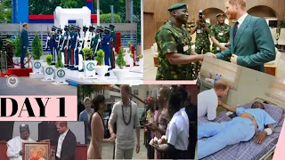 DAY 1: Prince Harry, Megan Meet Nigeria's Chief of Defence Staff, Wounded Soldiers, Kaduna Governor