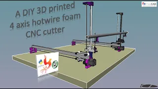 DIY 3D printed 4 Axis Hotwire Foam Cutting CNC Machine