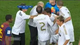 Marcelo brutal foul for Fabregas and mass brawl Barcelona 3 2 Real Madrid 18 08 2011 ‏   YouTube