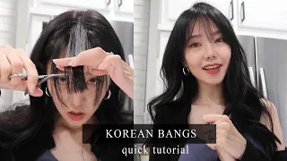 KOREAN "SEE THROUGH" BANGS TUTORIAL | Quick Trim 시스루뱅 앞머리