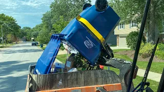 In Cab POV- Fast LRS Mack LR Heil Curotto Can Garbage Truck