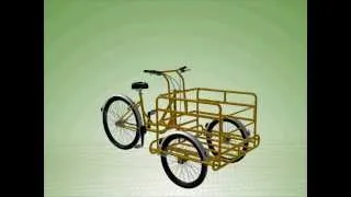 Renderización de Triciclo de Carga, Marca Cargo Bike