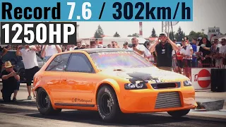 Fastest Audi S3 1.8L 20v Turbo in the World - 7.6 / 402m