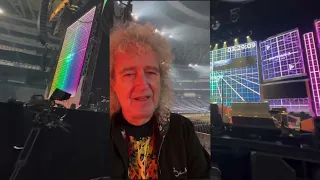 BRIAN MAY: Walking into magnificent Osaka Dome - the afternoon - and wrapping up sound check