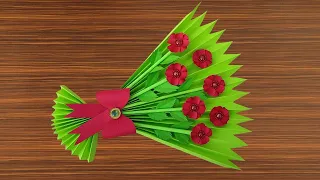 handmade paper flower bouquet | Paper flower bouquet | DIY easy paper craft |