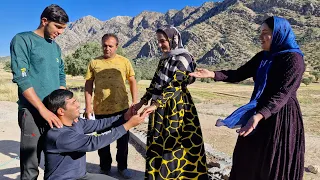 Zahra and Mojtaba's love: farming: working in the farm: building a house: a unique family