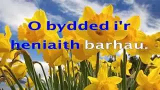 Welsh National Anthem with lyrics in Welsh (instrumental) HD