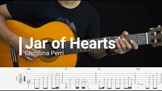 Jar of Hearts - Christina Perri - Fingerstyle Guitar Tutorial TAB + Chords + Lyrics