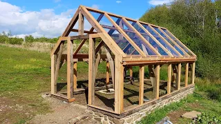Spring Fed Timber Framed Greenhouse Part 12 Finished Glazing And Wooden Guttering