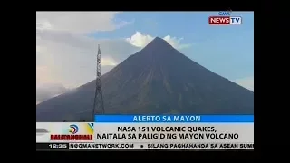 BT: Nasa 151 volcanic quakes, naitala sa paligid ng Mayon Volcano