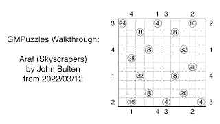 GMPuzzles - 2022/03/12 - Araf (Skyscrapers) by John Bulten