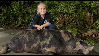 Little Girl Does Some Thermal Hog Hunting! (Catch, Clean, Cook) | Florida Hog Hunting