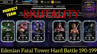 Edenian Fatal Tower Hard Battle 190-199 Fights + Reward | MK11 Team | MK Mobile