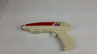 Vintage Laser Space Ray Gun Blaster Toy 80s Lights and Sounds Red White Retro Ebay Mercari Showcase