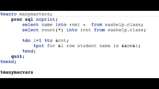 SAS Macro Series Part 5: Creating macro variables with Proc SQL and three ways to use them