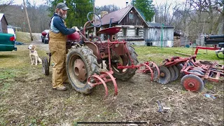 Working the garden with my 1949 Farmall cub with numerous implements. ￼