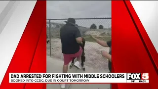 Dad arrested after video of Las Vegas middle school brawl circulates on social media